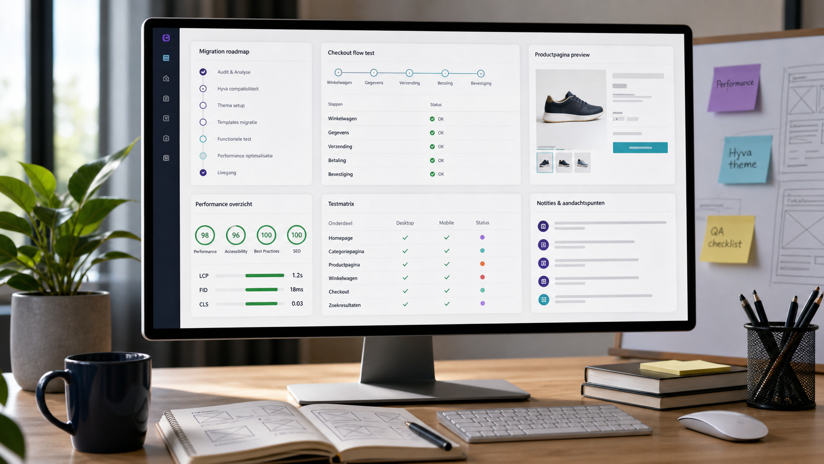 Hyvä Themes migratie roadmap en checkout test voor Magento webshop